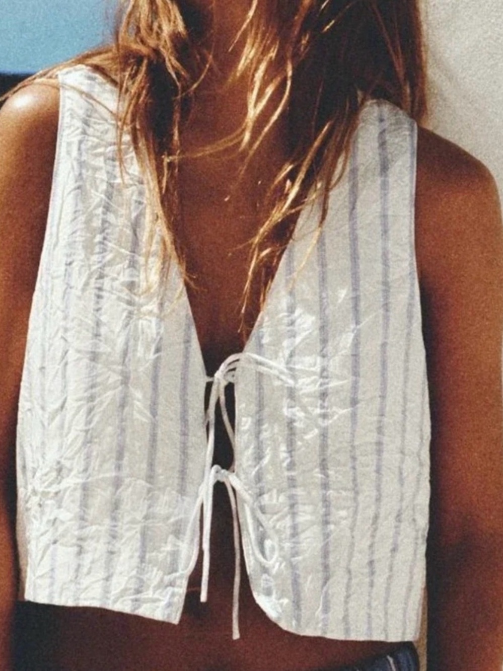 Zara Blue/White Stripe Tank Blouse